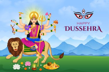 Tanrıça Durga, Subh Navratri Mutlu Dussehra ve Durga puja Festivali 