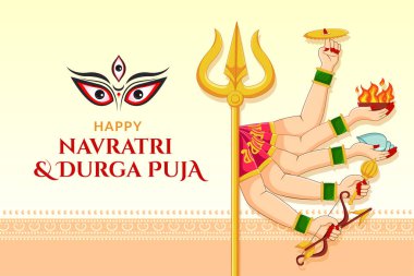 Goddess Durga, Subh Navratri Happy Dussehra and Durga puja Festival  clipart