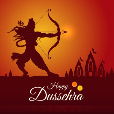 Bow and Arrow of Rama in Happy Dussehra festival of India, Happy navratri & Durga Puja  clipart