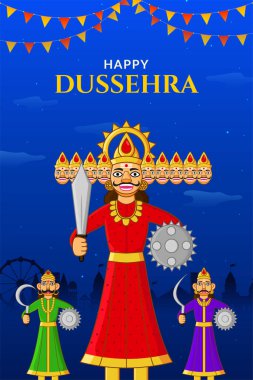 Ravana Dahan, Mutlu Dussehra, Navratri ve Durga Puja Hindistan Festivali