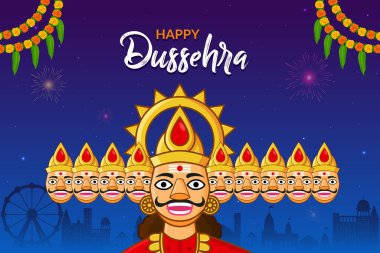 Ravana Dahan, Mutlu Dussehra, Navratri ve Durga Puja Hindistan Festivali