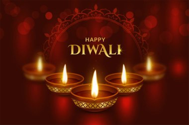 Şık Altın Elmas Diya ile Shubh Deepavali metni