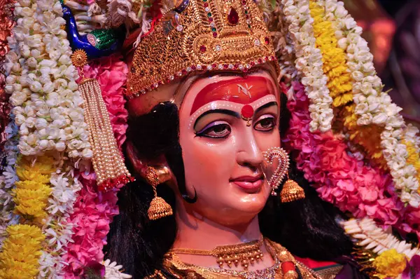 stock image MAHARASHTRA, INDIA - October 8, 2016: Goddess Durga Idol at Navratri festival celebration, Mumbai