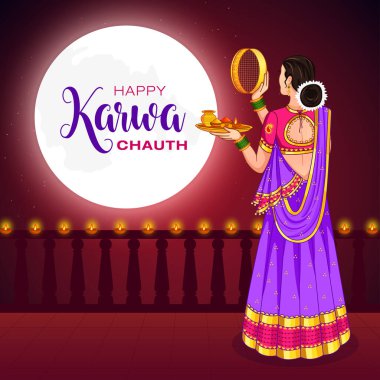 Hindu kadın, Karwa Cahuth 'un elek eşliğinde aya baktığı festival ritüelini gerçekleştiriyor.