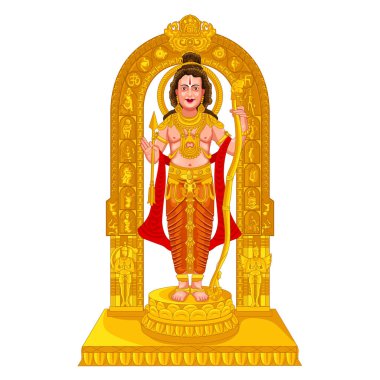 Ram Lalla 'nın Altın Heykeli, Lord Shri Rama Ayodhya Hindistan' da