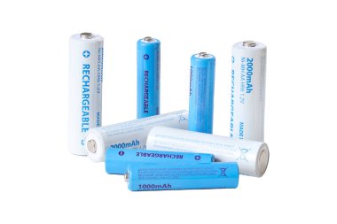Accumulators Nickel metal hydride. Batteries on a light background.