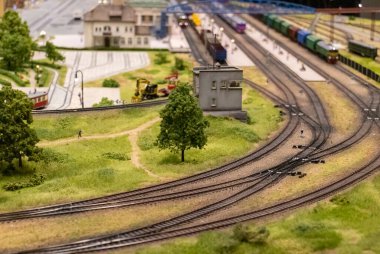 KYIV, UKRAINE - Jan. 8, 2023: Toy miniature landscapes. landscape layout. Toy world.