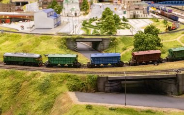 KYIV, UKRAINE - Jan. 8, 2023: Toy miniature landscapes. landscape layout. Toy world.