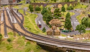 KYIV, UKRAINE - Jan. 8, 2023: Toy miniature landscapes. landscape layout. Toy world.