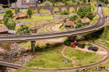 KYIV, UKRAINE - Jan. 8, 2023: Toy miniature landscapes. landscape layout. Toy world.