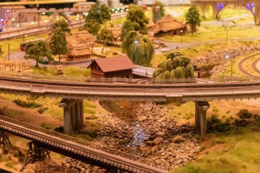 KYIV, UKRAINE - Jan. 8, 2023: Toy miniature landscapes. landscape layout. Toy world.