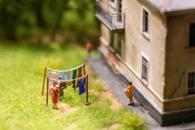 KYIV, UKRAINE - Jan. 8, 2023: Toy miniature landscapes. landscape layout. Toy world.