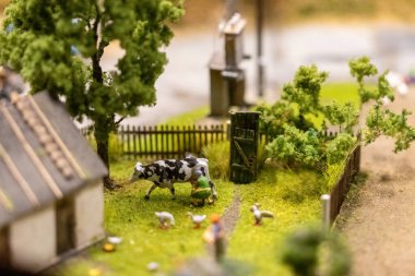 KYIV, UKRAINE - Jan. 8, 2023: Toy miniature landscapes. landscape layout. Toy world.
