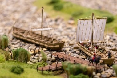 KYIV, UKRAINE - Jan. 8, 2023: Toy miniature landscapes. landscape layout. Toy world.