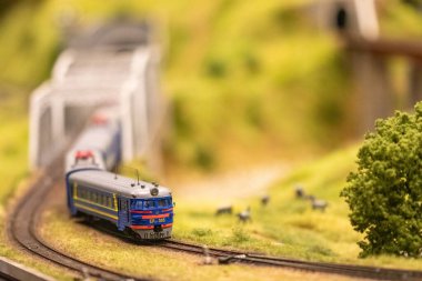 KYIV, UKRAINE - Jan. 8, 2023: Toy miniature landscapes. landscape layout. Toy world.