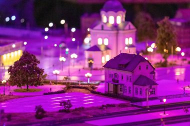 KYIV, UKRAINE - Jan. 8, 2023: Toy miniature landscapes. landscape layout. Toy world.