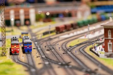 KYIV, UKRAINE - Jan. 8, 2023: Toy miniature landscapes. landscape layout. Toy world.
