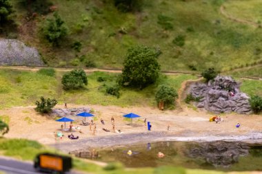 KYIV, UKRAINE - Jan. 8, 2023: Toy miniature landscapes. landscape layout. Toy world.