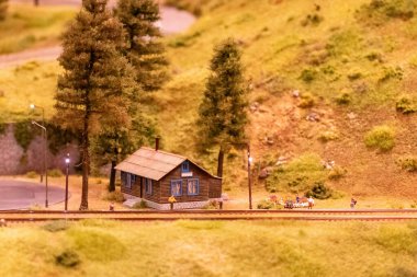 KYIV, UKRAINE - Jan. 8, 2023: Toy miniature landscapes. landscape layout. Toy world.