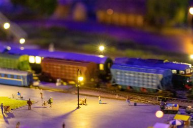 KYIV, UKRAINE - Jan. 8, 2023: Toy miniature landscapes. landscape layout. Toy world.