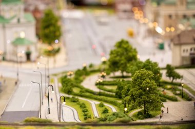 KYIV, UKRAINE - Jan. 8, 2023: Toy miniature landscapes. landscape layout. Toy world.
