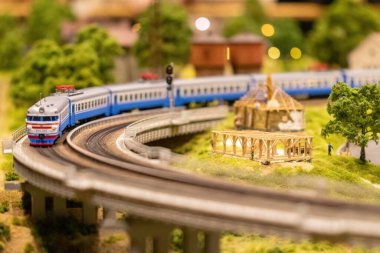 KYIV, UKRAINE - Jan. 8, 2023: Toy miniature landscapes. landscape layout. Toy world.