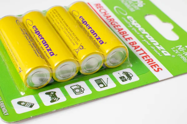 Kyiv Ucraina Novembre 2022 Accumulatori Idruro Nichel Metallico Batterie Sfondo — Foto Stock