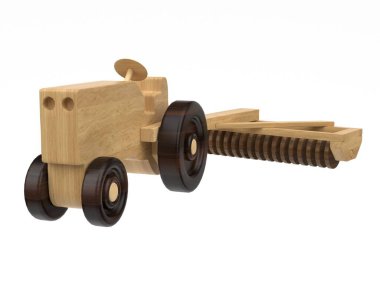 3d render of wooden toys. Wooden toys on a light background. 3d render.