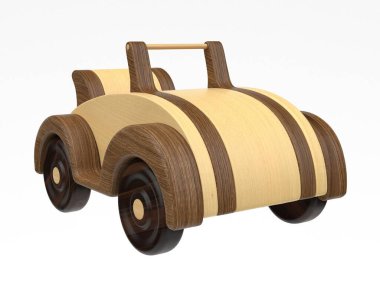 3d render of wooden toys. Wooden toys on a light background. 3d render.