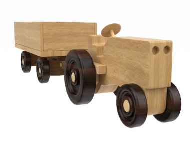 3d render of wooden toys. Wooden toys on a light background. 3d render.