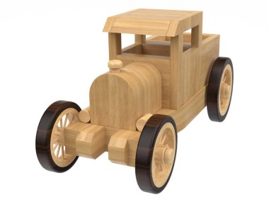 3d render of wooden toys. Wooden toys on a light background. 3d render.