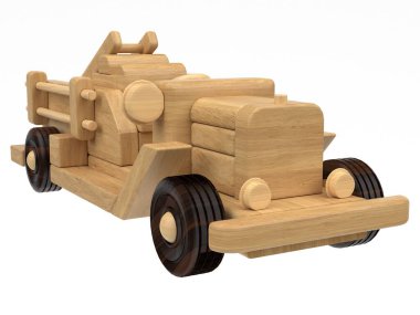 3d render of wooden toys. Wooden toys on a light background. 3d render.