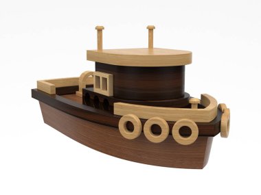3d render of wooden toys. Wooden toys on a light background. 3d render.