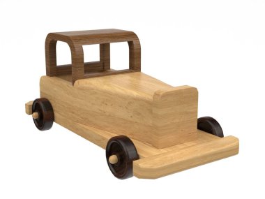 3d render of wooden toys. Wooden toys on a light background. 3d render.