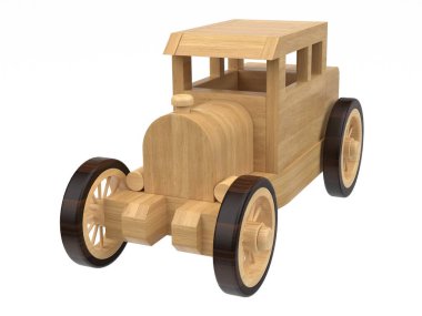 3d render of wooden toys. Wooden toys on a light background. 3d render.