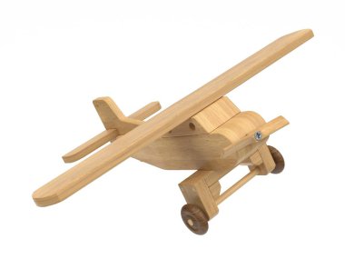 3d render of wooden toys. Wooden toys on a light background. 3d render.