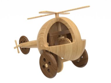 3d render of wooden toys. Wooden toys on a light background. 3d render.