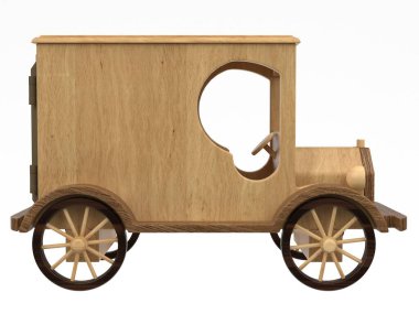 3d render of wooden toys. Wooden toys on a light background. 3d render.