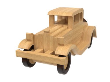 3d render of wooden toys. Wooden toys on a light background. 3d render.
