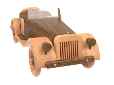 3d render of wooden toys. Wooden toys on a light background. 3d render.