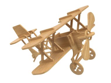 3d render of wooden toys. Wooden toys on a light background. 3d render.