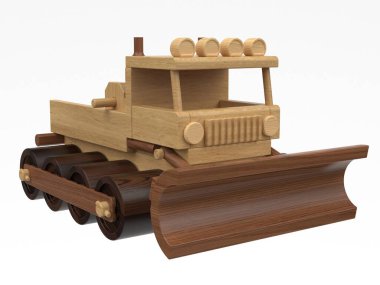 3d render of wooden toys. Wooden toys on a light background. 3d render.