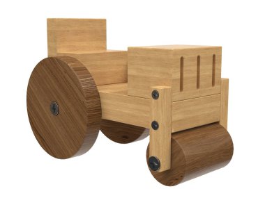 3d render of wooden toys. Wooden toys on a light background. 3d render.