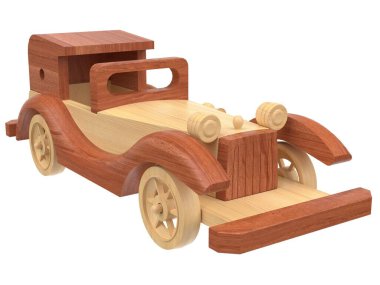 3d render of wooden toys. Wooden toys on a light background. 3d render.