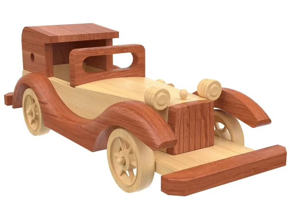 木製のおもちゃの3Dレンダリング 軽い背景に木製のおもちゃ 3Dレンダリング ストック写真