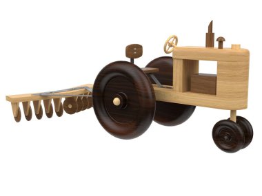 3d render of wooden toys. Wooden toys on a light background. 3d render.