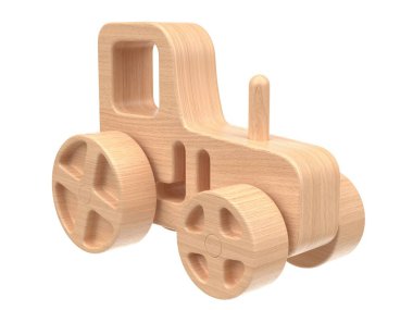 3d render of wooden toys. Wooden toys on a light background. 3d render.