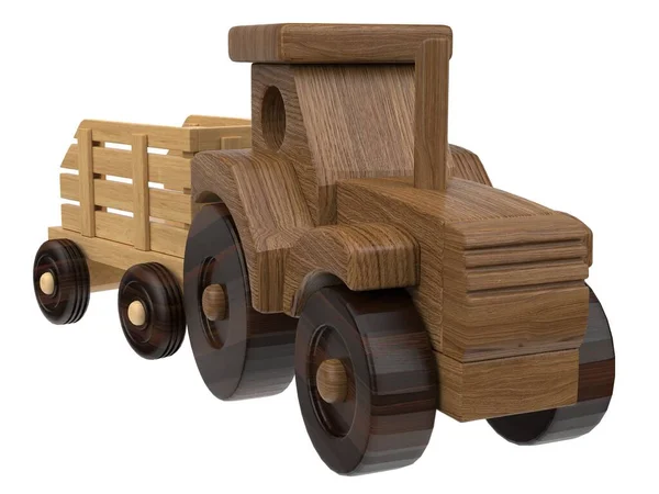 Vykreslení Dřevěných Hraček Dřevěné Hračky Světlém Pozadí Vykreslení — Stock fotografie