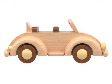  3d render of wooden toys. Wooden toys on a light background. 3d render.