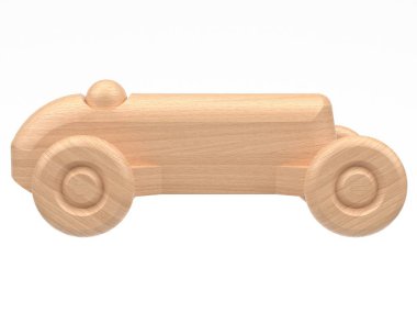  3d render of wooden toys. Wooden toys on a light background. 3d render.